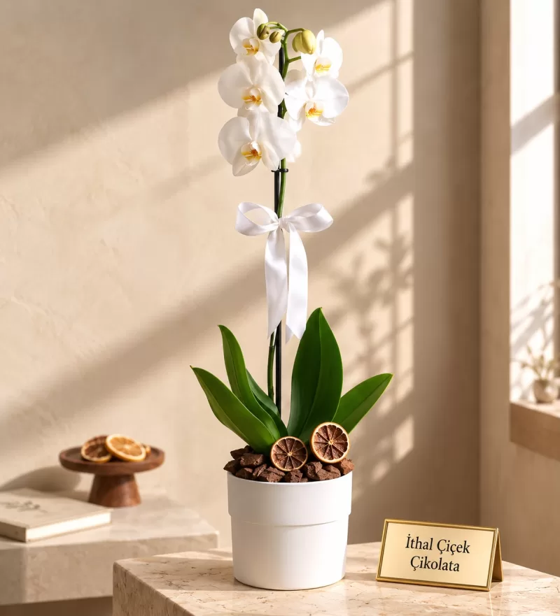 Phalaenopsis Tek Dal Orkide Çiçeği