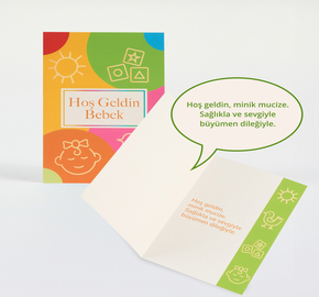 hoş geldin bebek mesaj kartı