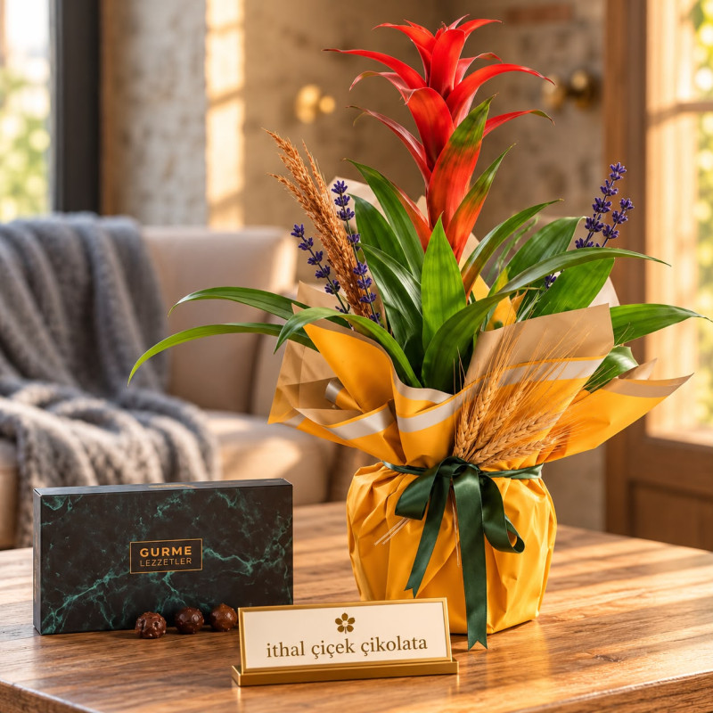 Sarı Bukette Guzmania ve Trüflü Yeşil Gurme Lezzetler