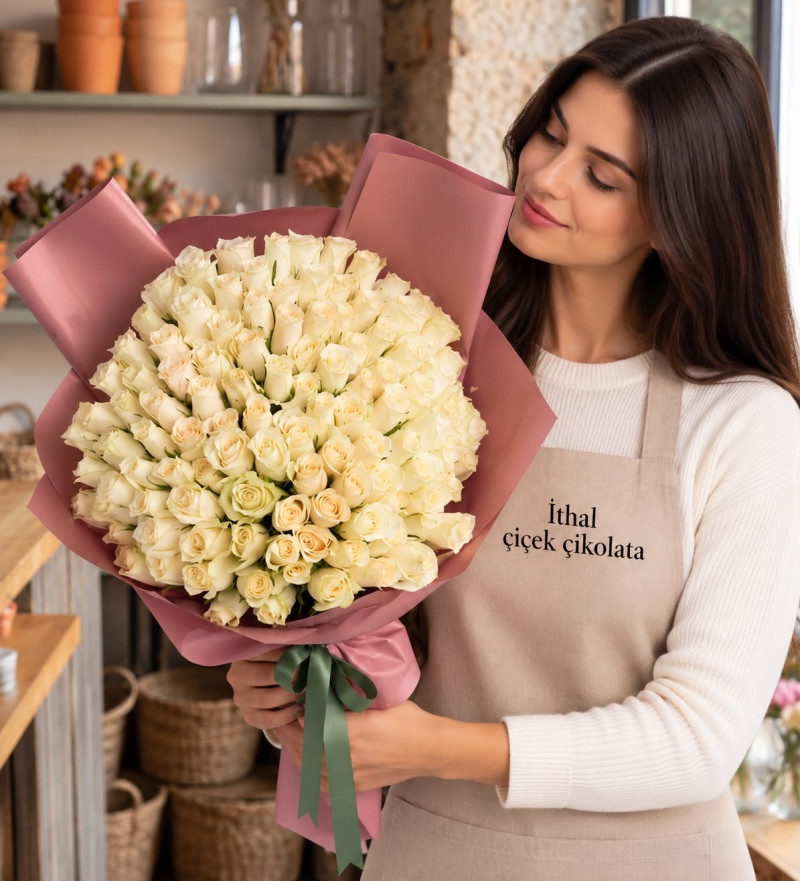 Somon Bukette 150 Beyaz Gül