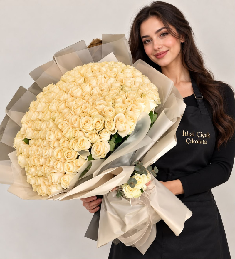 Somon Bukette 150 Beyaz Gül
